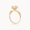Round natural diamond engagement ring, cluster design with reverse halo – view 5 of 6