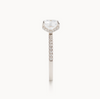 Round natural diamond engagement ring, italian pave design with diamond on prongs – view 4 of 4