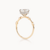 Round natural diamond engagement ring, reverse halo with spaced out shared bead shank – view 4 of 6