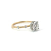 Round natural diamond engagement ring, reverse halo with spaced out shared bead shank – view 2 of 6