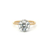 Round natural diamond engagement ring, shared bead reverse halo & 1.50mm tube shank – view 1 of 5