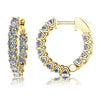 Lab Round Diamond Hoop Earrings - 1.12ct to 3.52ct Total Weight - Choice of White or Yellow Gold - Lab Hoop Earrings