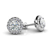 Circle Designer Diamond Stud Earrings- Choice of Lab or Natural Diamonds -.66ct TW to 1.58ct TW - Lab or Natural