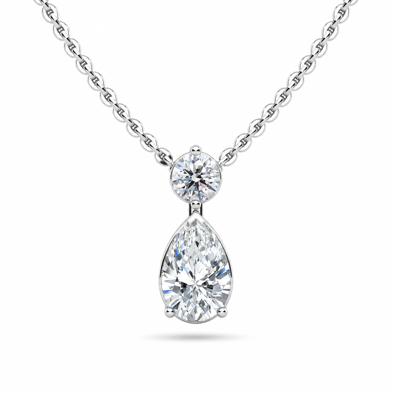 Round & Pear Shape Diamond Pendant – view 1 of 2