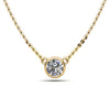 Simply Solitaire Bezel Set Diamond Pendant - Choice of Lab or Natural Diamonds -.25ct to 1.00ct - Lab Natural Necklace