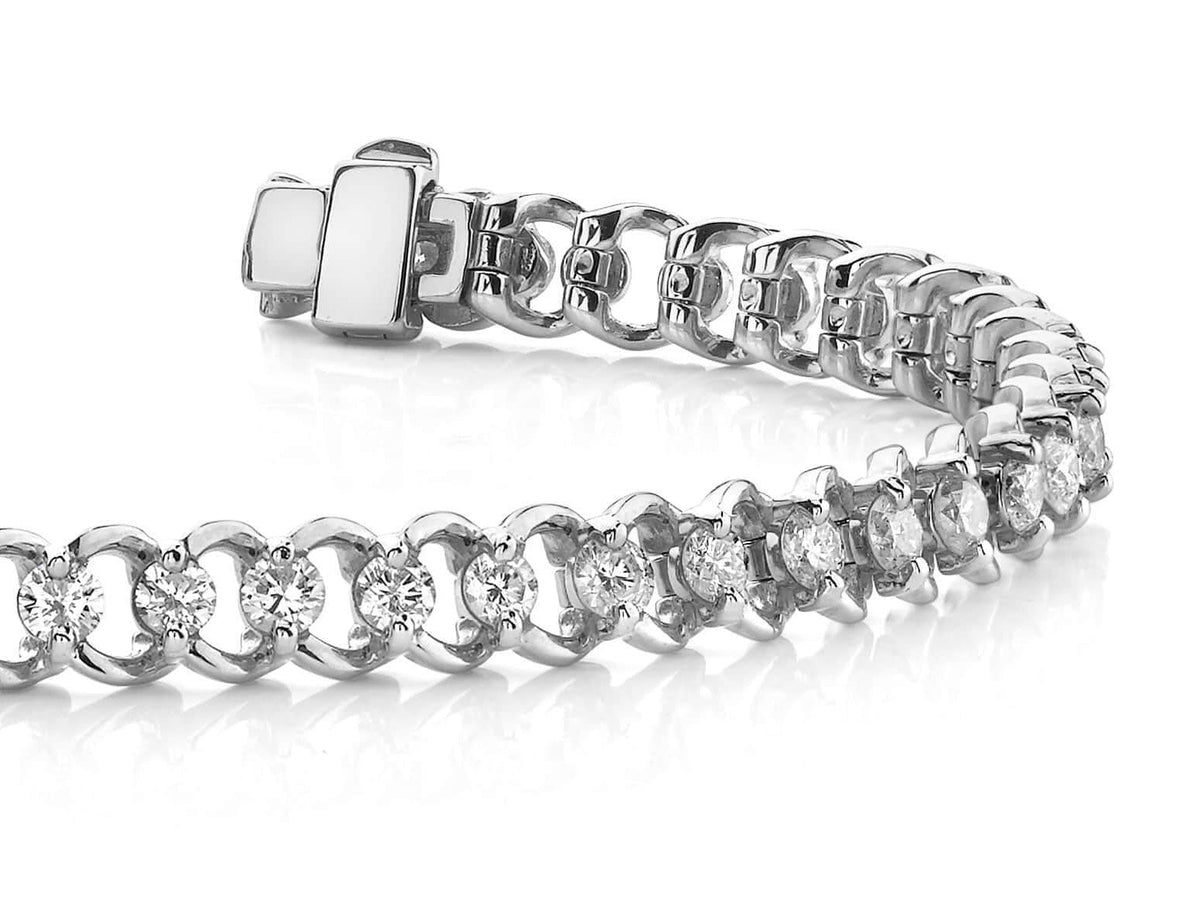 Solitaire Ring Link Tennis Bracelet - Available in.90 - 5.00ct - Lab or Natural Bracelet