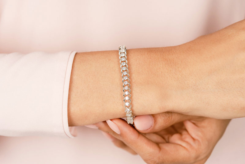 Solitaire Ring Link Tennis Bracelet - Available in.90 - 5.00ct - Lab or Natural Bracelet
