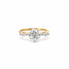 Square Cushion lab diamond engagement ring, marquise side diamonds – view 1 of 3