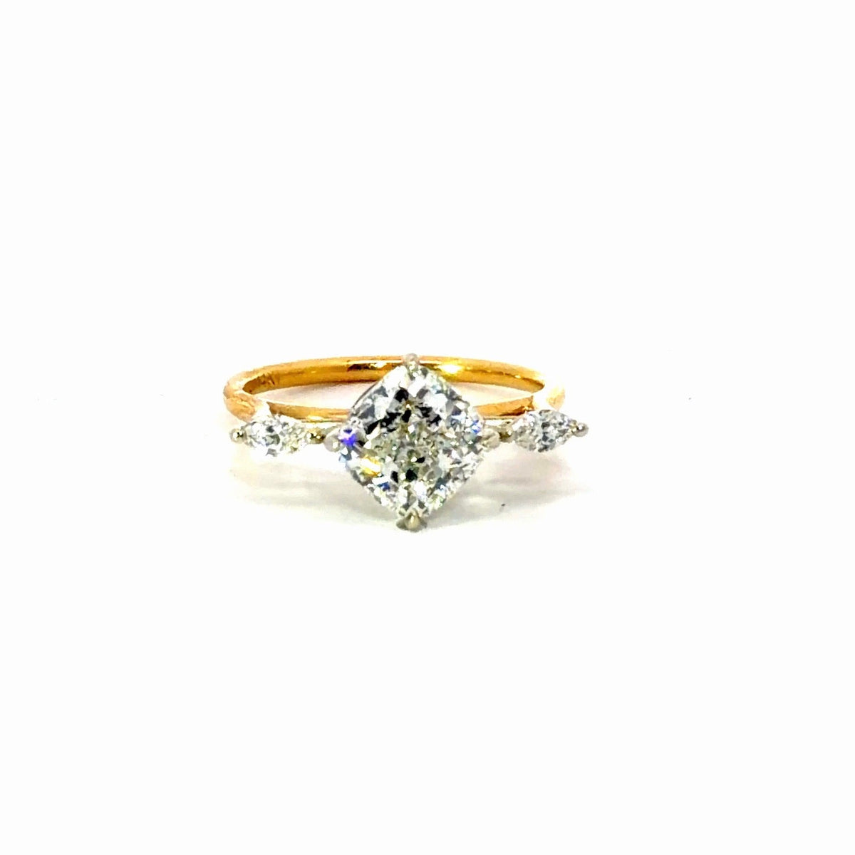 Square Cushion Cut Lab Diamond - Marquise Side Diamonds - Available in 1.00ct - 7.00ct - Hidden Halo Reverse Halo Lab