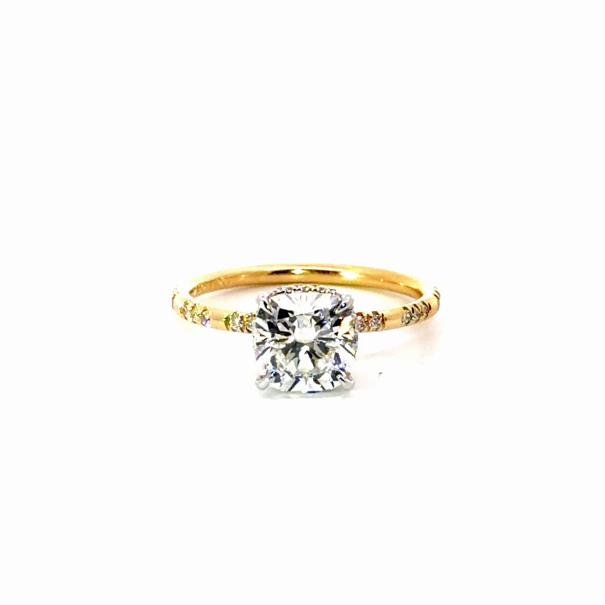 Square Cushion Cut Lab Diamond - Reverse Halo - Available in 1.00ct - 7.00ct - Hidden Halo Reverse Halo Lab Diamonds