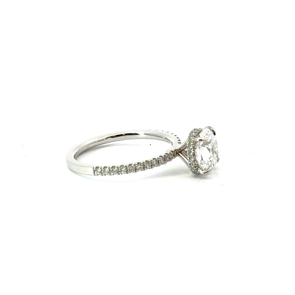 Square Cushion lab diamond engagement ring, reverse halo – view 2 of 3
