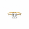 Square Cushion lab diamond engagement ring, reverse halo – view 1 of 4