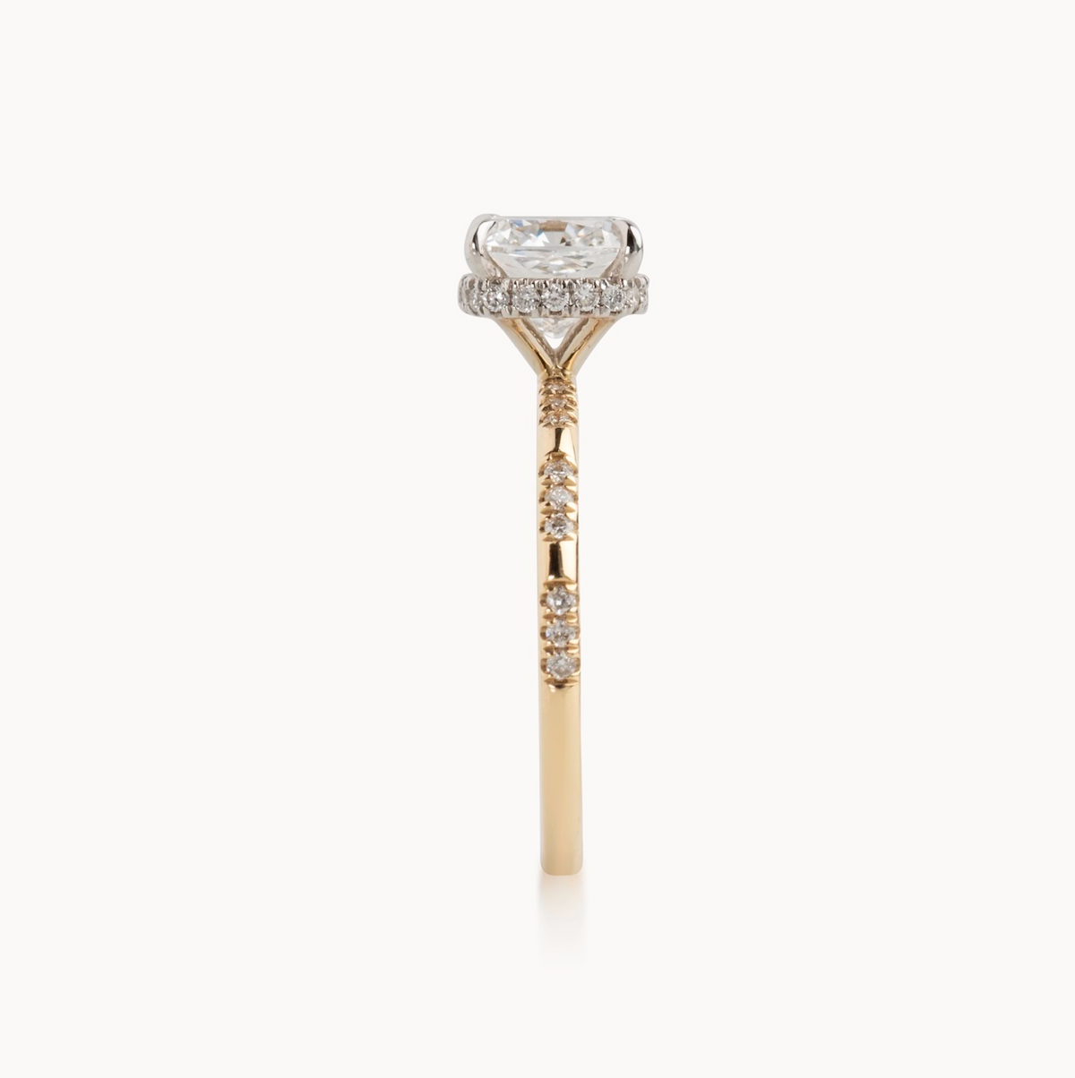 Square Cushion natural diamond engagement ring, reverse halo – view 4 of 4