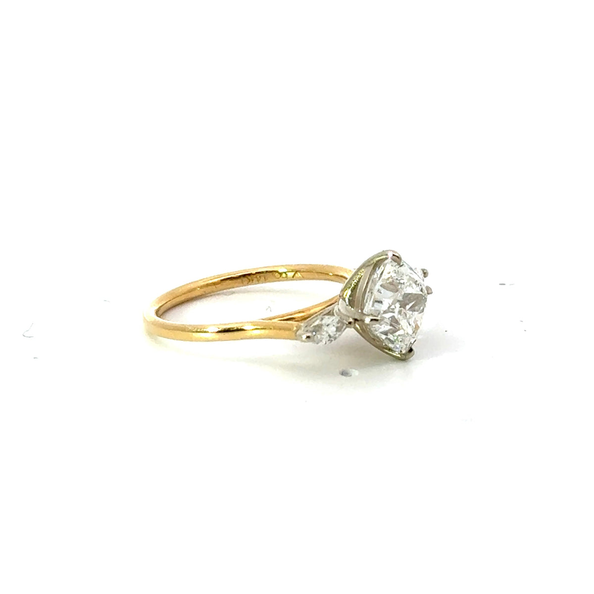Square Cushion Cut with Side Marquise Cut Diamonds Engagement Ring Design- Choice of.50ct /.80ct / 1.00ct or 1.20ct