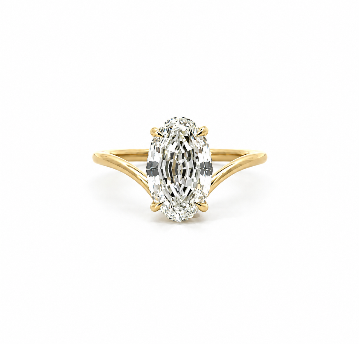 Step-Cut Oval Lab Diamond - 1.50MM Tube Shank - Available in 1.00ct - 7.00ct - Lab Engagement Ring