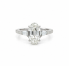 Step-Cut Oval lab diamond engagement ring, italian pave – view 1 of 3