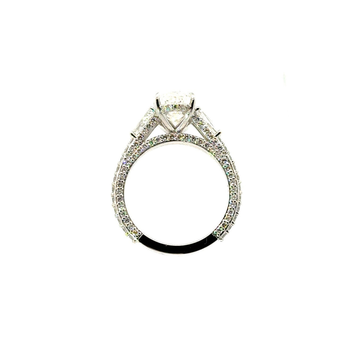 Step-Cut Oval Lab Diamond - Italian Pave - Available in 1.00ct - 7.00ct - Lab Engagement Ring