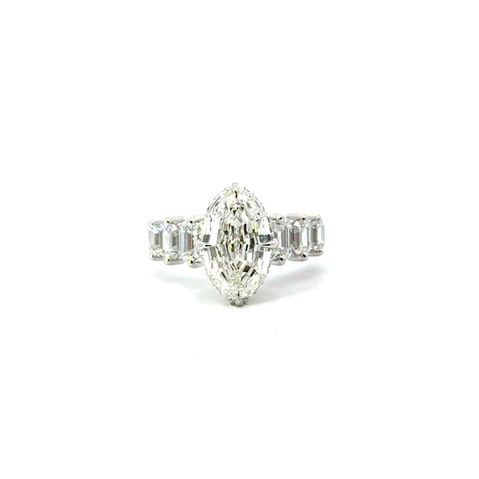 Step-Cut Oval Lab Diamond - Reverse Halo- Available in 1.00ct - 7.00ct - Lab Engagement Ring