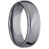 Tantalum + Anglesatin Polish Finish - 7 mm wide Domed Stepped Down Edges Tantalum band. - Custom