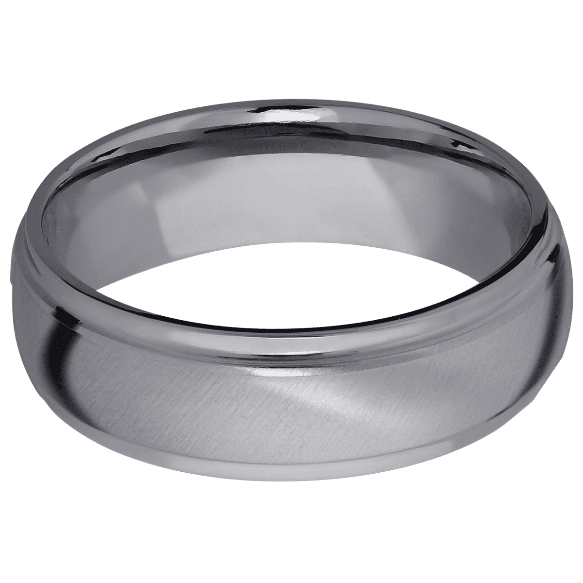 Tantalum + Anglesatin Polish Finish - 7 mm wide Domed Stepped Down Edges Tantalum band. - Custom