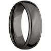 Tantalum Noir + Anglesatin Polish Finish - 7 mm wide Domed Stepped Down Edges Tantalum Noir band. - Custom