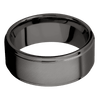 Tantalum Noir + Anglesatin Polish Finish - 9 mm wide Flat Grooved Edges Tantalum Noir band. - Custom