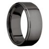 Tantalum Noir + Anglesatin Polish Finish - 9 mm wide Flat Grooved Edges Tantalum Noir band. - Custom