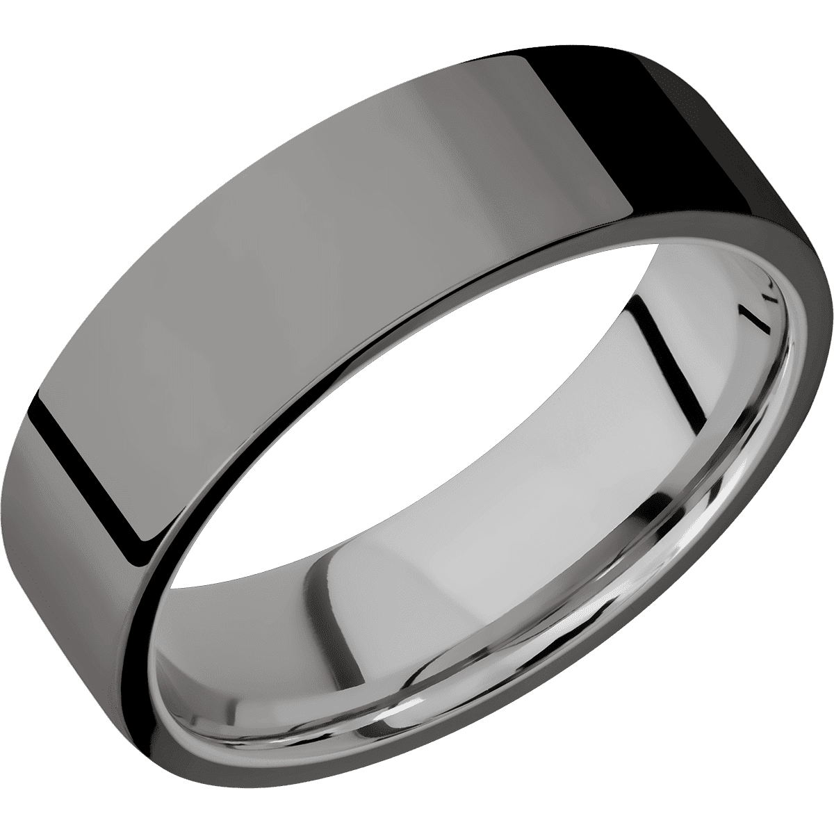 Tantalum Noir + Polish Finish + Titanium - 7 mm wide Flat Tantalum Noir band featuring a Titanium sleeve. - Custom