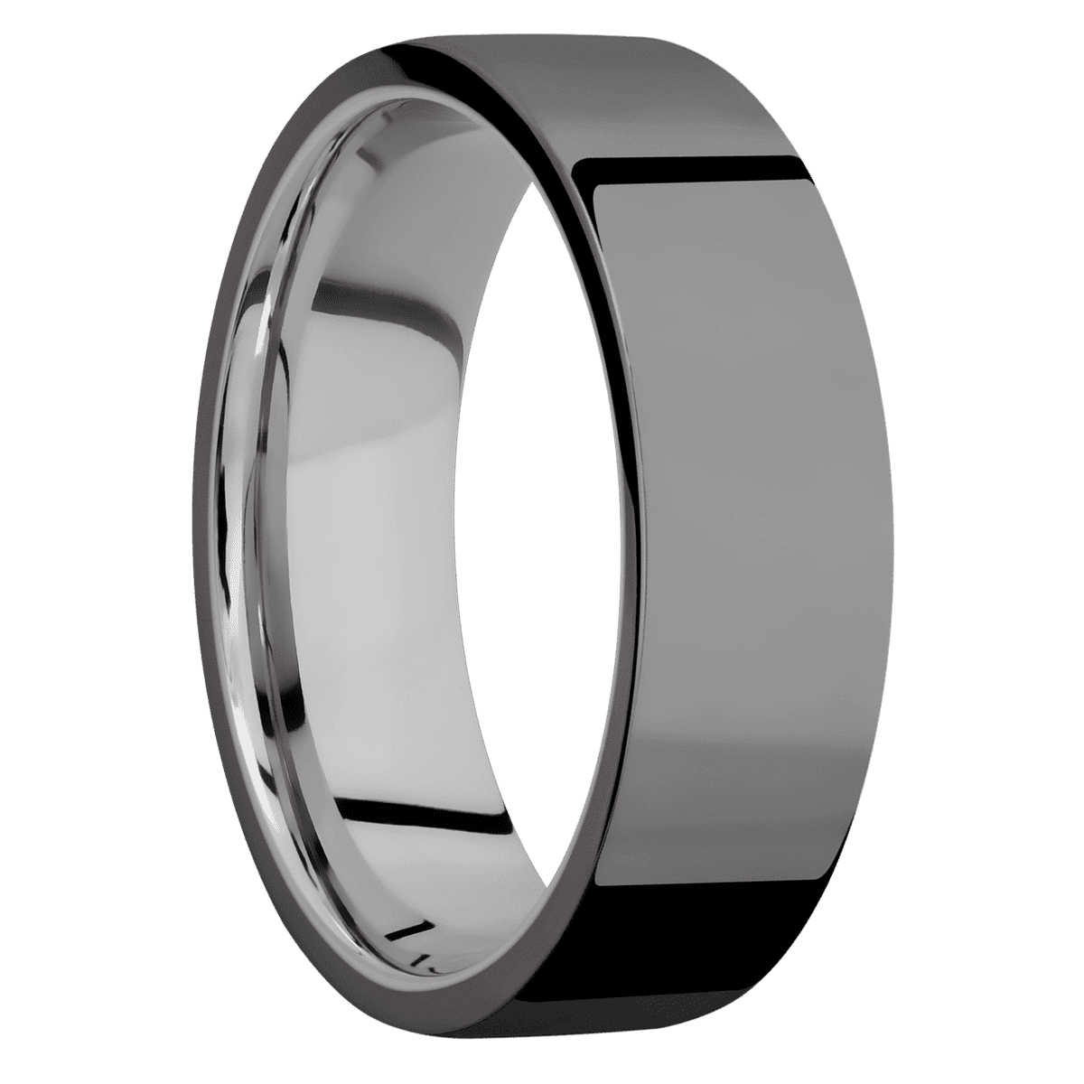 Tantalum Noir + Polish Finish + Titanium - 7 mm wide Flat Tantalum Noir band featuring a Titanium sleeve. - Custom