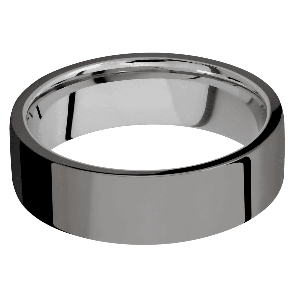 Tantalum Noir + Polish Finish + Titanium - 7 mm wide Flat Tantalum Noir band featuring a Titanium sleeve. - Custom