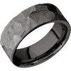Tantalum Noir + Rock Finish - 8 mm wide Flat Tantalum Noir band. - Custom