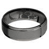 Tantalum Noir + Sand Polish Finish + Zirconium - 7 mm wide Flat Grooved Edges Tantalum Noir band featuring a Zirconium