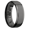 Tantalum Noir + Sand Polish Finish + Zirconium - 7 mm wide Flat Grooved Edges Tantalum Noir band featuring a Zirconium