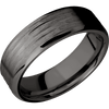 Tantalum Noir + Treebarkh Polish Finish - 7 mm wide Beveled Tantalum Noir band. - Custom
