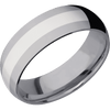 Tantalum + Polish Finish - 7 mm wide/Domed/Tantalum band with one 3 mm Centered inlay of Palladium Silver. - Custom