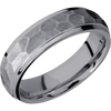 Tantalum + Rock Polish Finish - 6 mm wide Domed Stepped Down Edges Tantalum band. - Custom