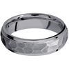 Tantalum + Rock Polish Finish - 6 mm wide Domed Stepped Down Edges Tantalum band. - Custom