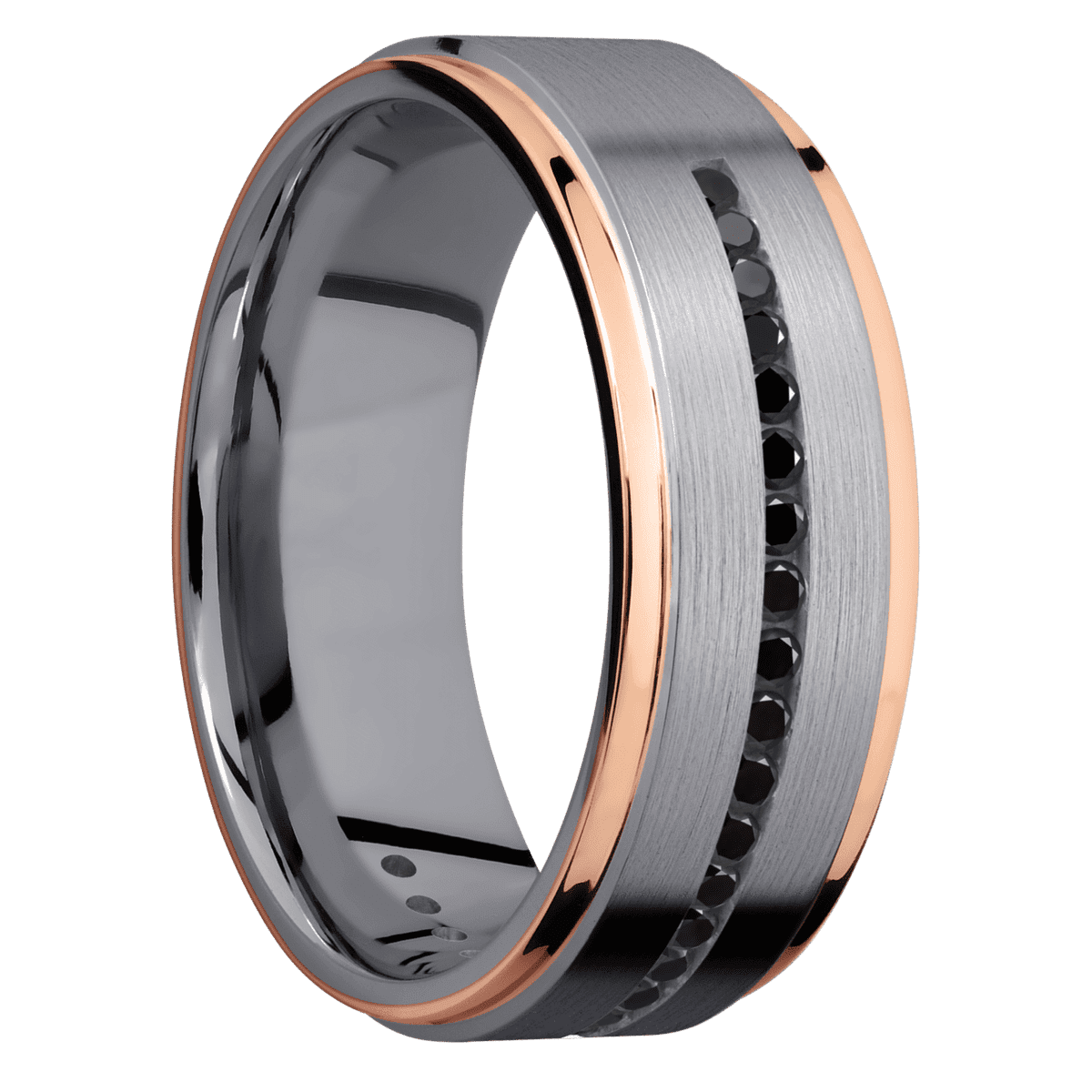 Tantalum + Satin Polish Finish - TA8FGE21EDGE/14KRHALFETERNITYBLKDIA.015CH - Custom