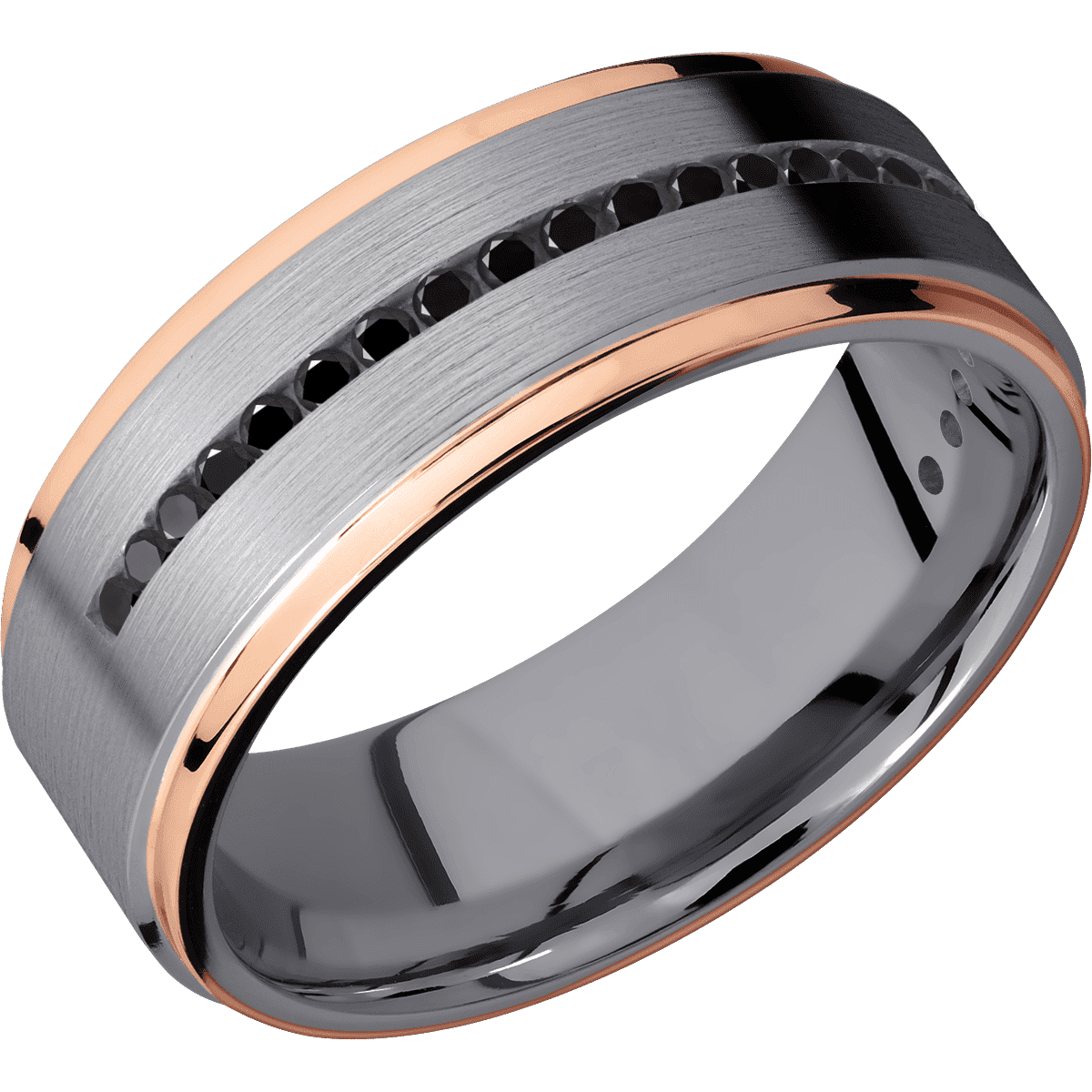Tantalum + Satin Polish Finish - TA8FGE21EDGE/14KRHALFETERNITYBLKDIA.015CH - Custom