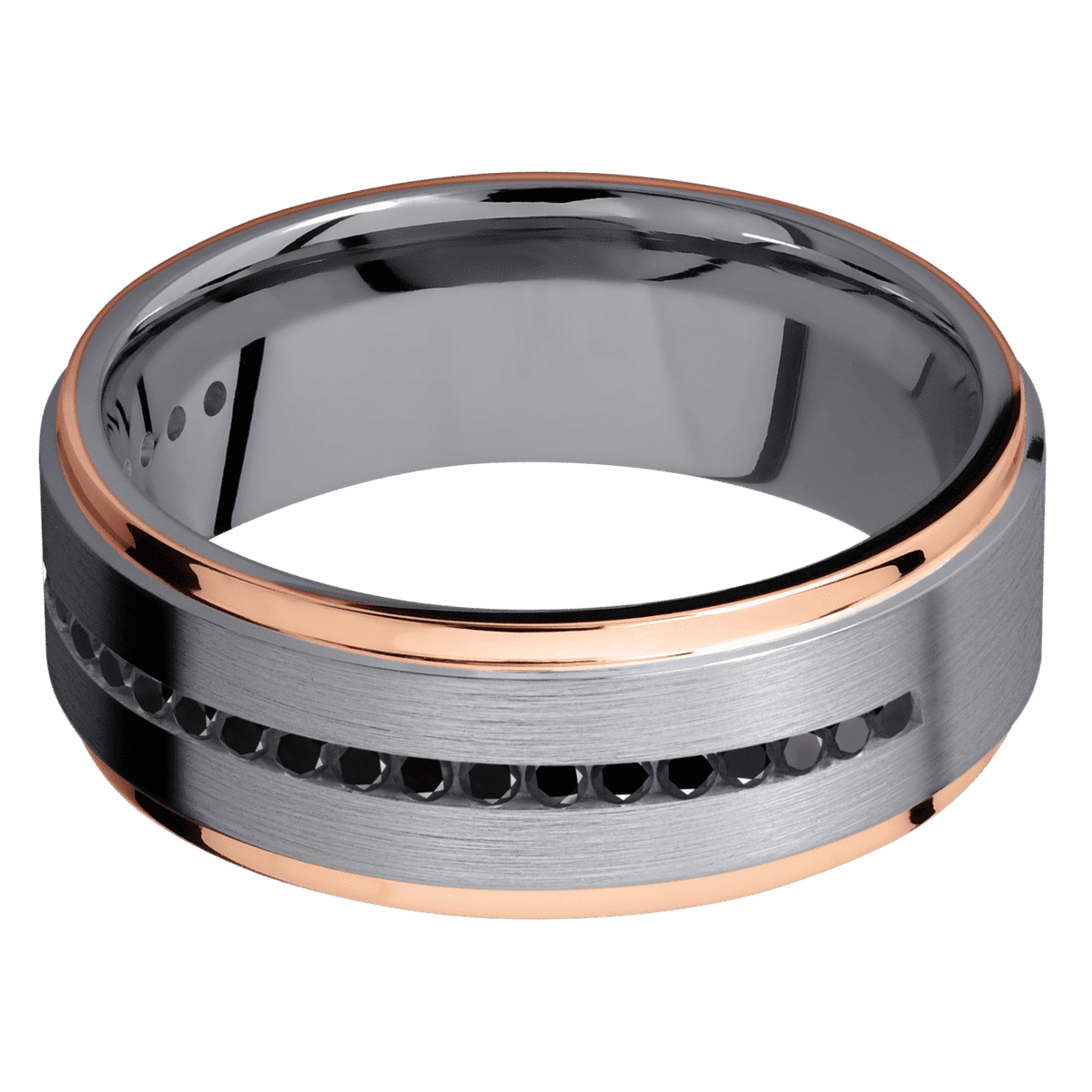 Tantalum + Satin Polish Finish - TA8FGE21EDGE/14KRHALFETERNITYBLKDIA.015CH - Custom
