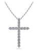 Timeless Cross Diamond Necklace - Choice of Natural or Lab Diamonds -.24ct to.96ct Total Weight - Lab Natural Necklace