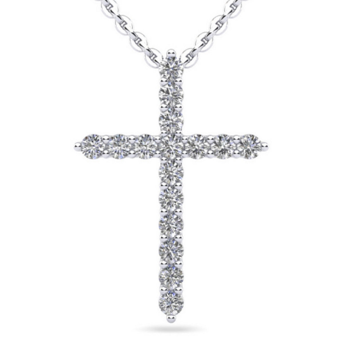 Timeless Cross Diamond Necklace - Available in.24 - 2.00ct - Lab Natural Necklace