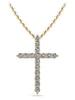 Timeless Cross Diamond Necklace - Choice of Natural or Lab Diamonds -.24ct to.96ct Total Weight - Lab Natural Necklace