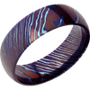 Titanium Damascus + Polish Finish - 7 mm wide Domed Titanium Damascus band. - Custom
