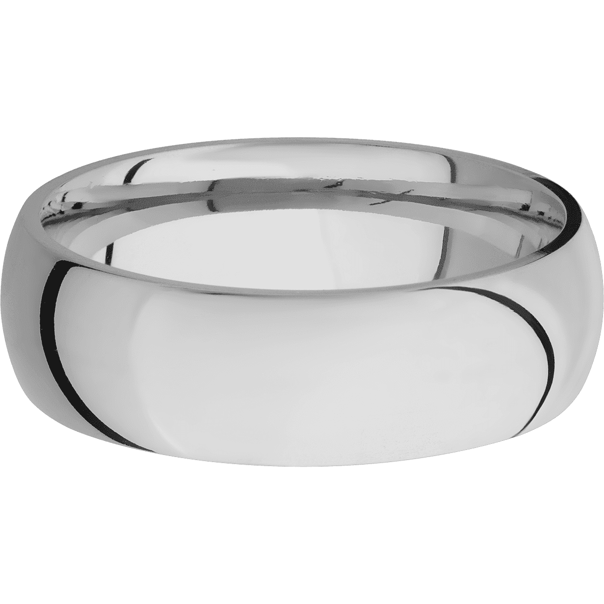 Titanium + Polish Finish - 7 mm wide Domed Titanium band. - Custom