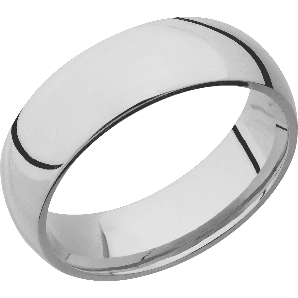 Titanium + Polish Finish - 7 mm wide Domed Titanium band. - Custom