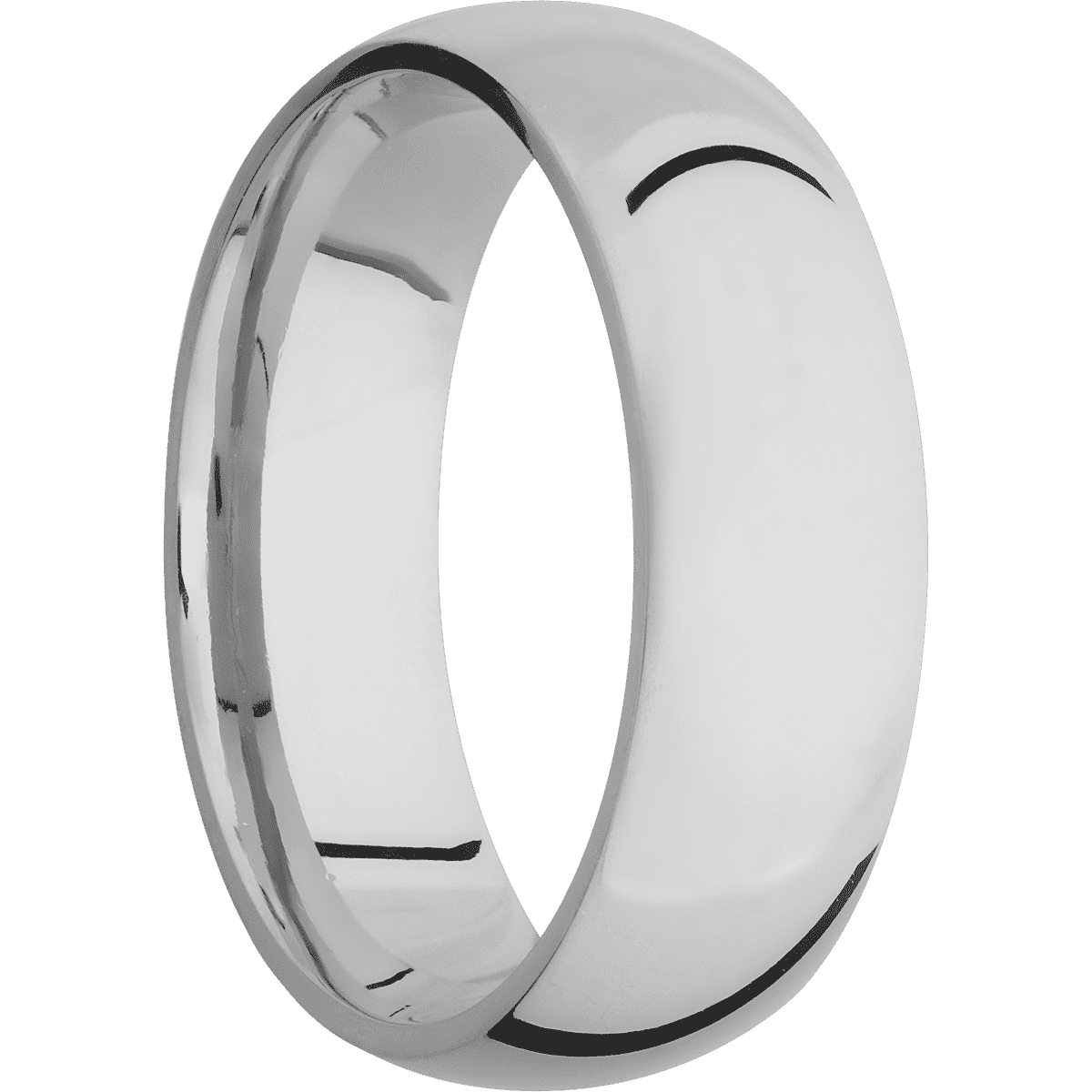 Titanium + Polish Finish - 7 mm wide Domed Titanium band. - Custom