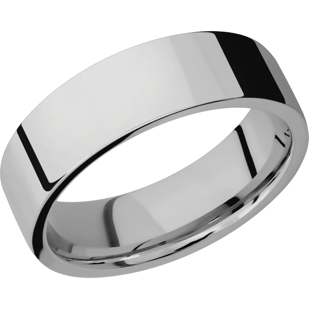 Titanium + Polish Finish - 7 mm wide Flat Titanium band. - Custom