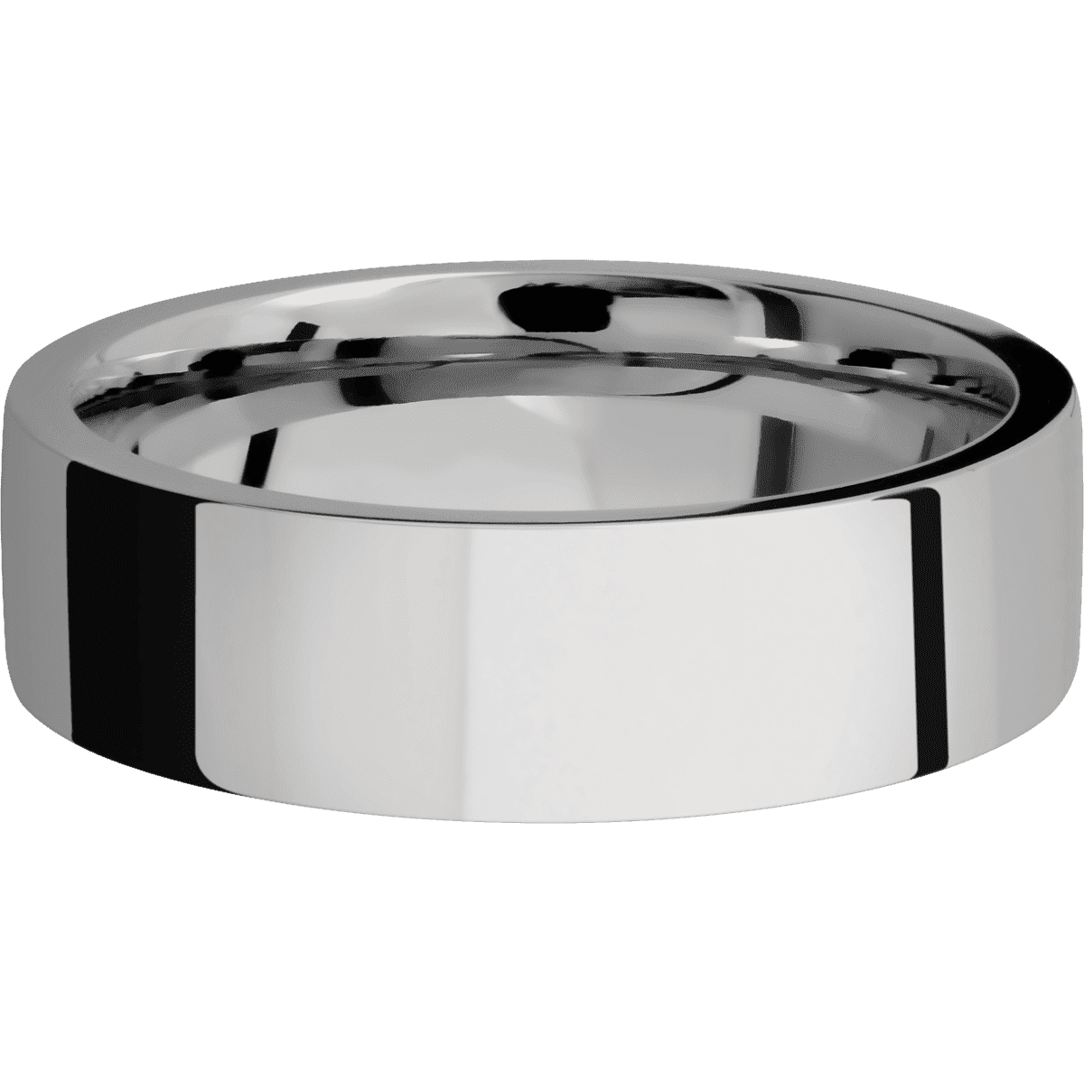 Titanium + Polish Finish - 7 mm wide Flat Titanium band. - Custom