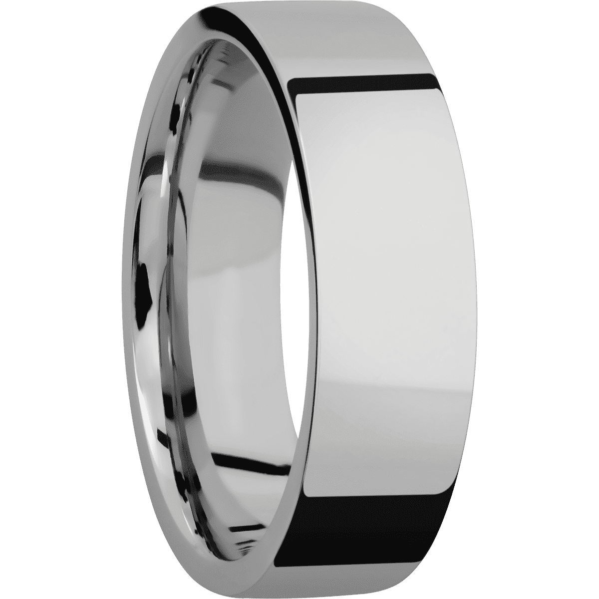 Titanium + Polish Finish - 7 mm wide Flat Titanium band. - Custom